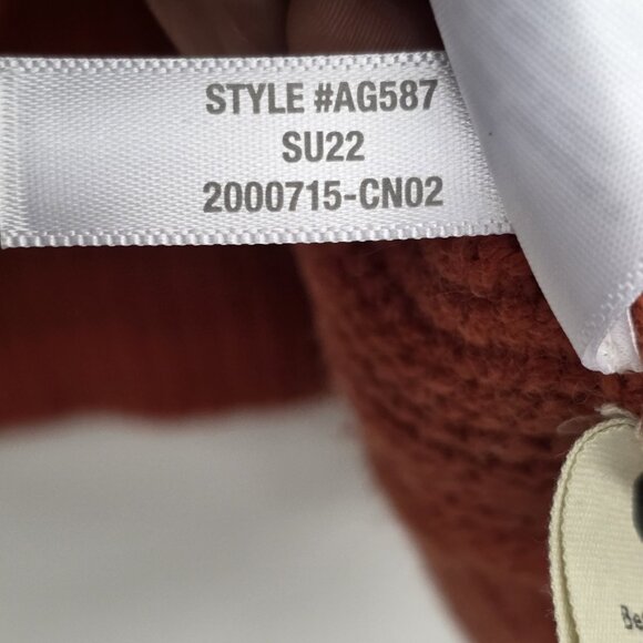 MADEWELL Ruffle-Neck Pullover Sweater Orange Cotton-Merino Yarn Size Small - Picture 8 of 11